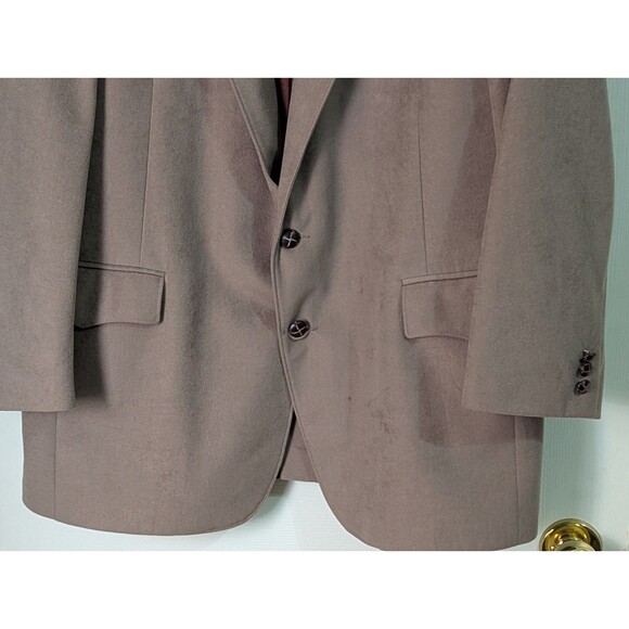 VTG Pagano West Western Yoke Blazer Mens 46R Brown Faux Suede Embroidered - Picture 3 of 11